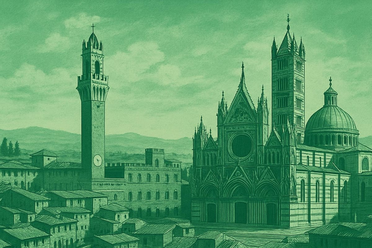 Must-see landmarks of Siena, Italy.