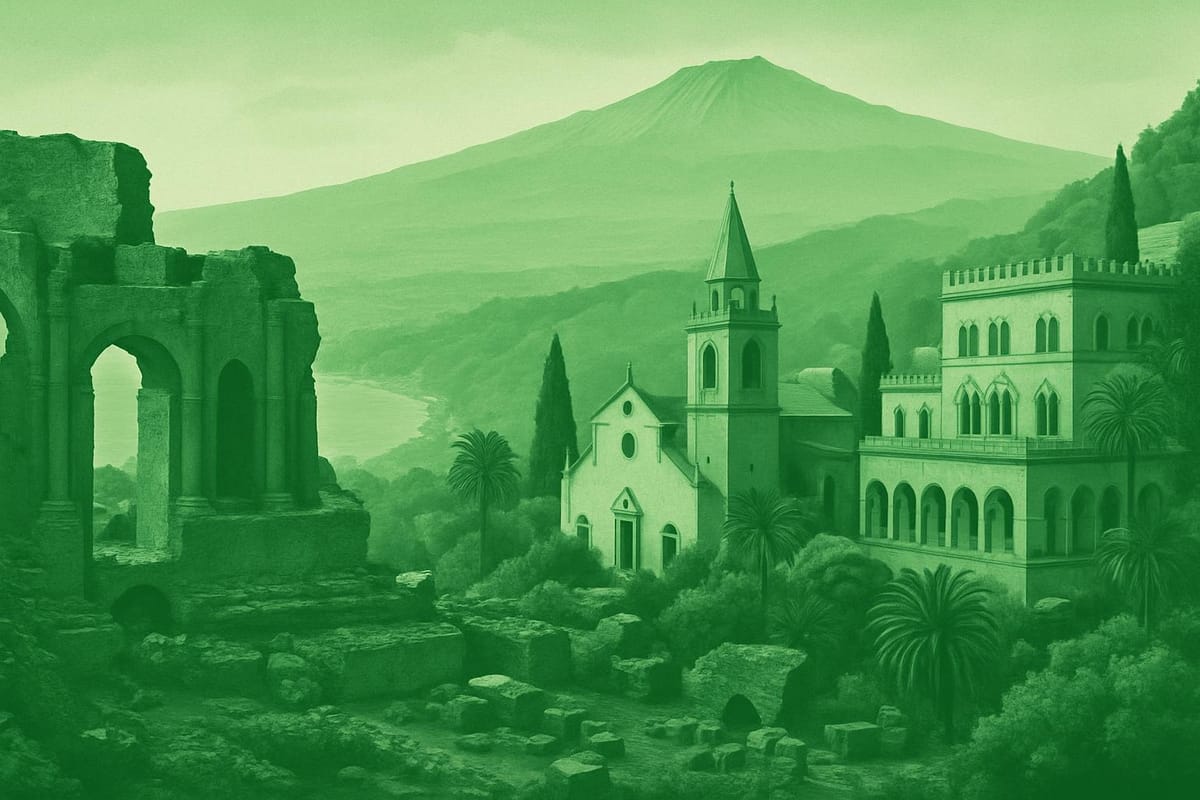Must-see landmarks of Taormina, Italy.
