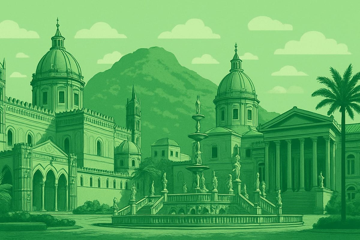 Must-see landmarks of Palermo, Italy.