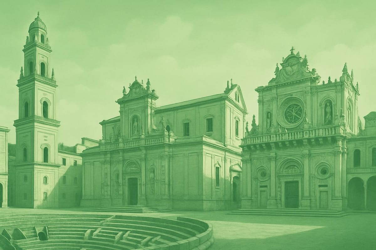 Must-see landmarks of Lecce, Italy.