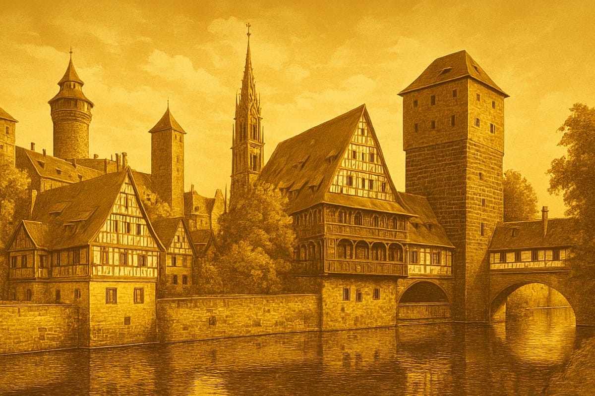 Must-see landmarks of Nuremberg, Germany.