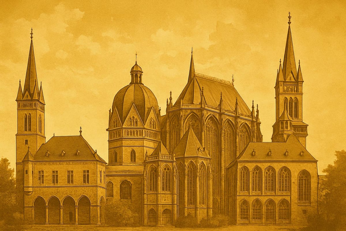 Must-see landmarks of Aachen, Germany.