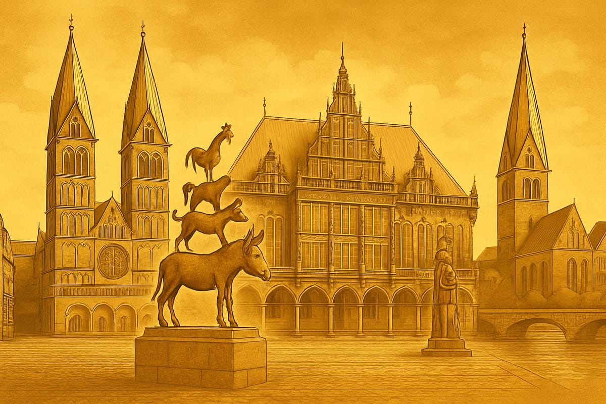 Must-see landmarks of Bremen, Germany.