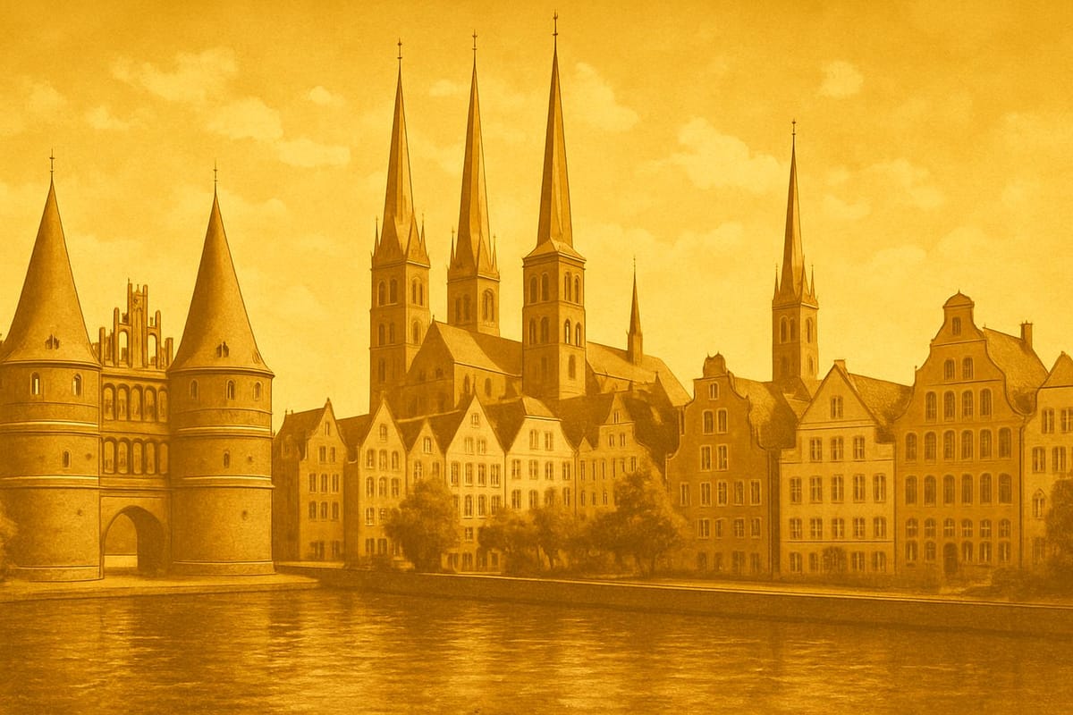 Must-see landmarks of Lübeck, Germany.