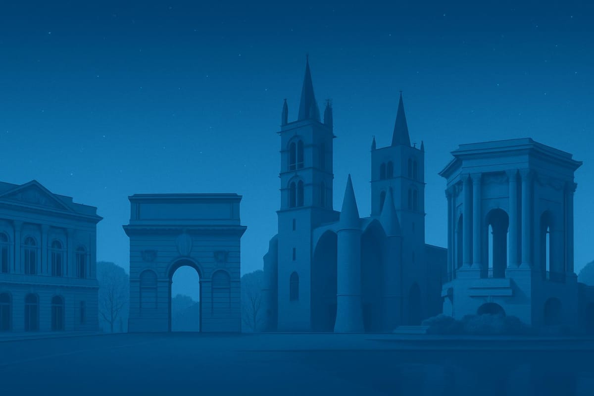Must-see landmarks of Montpellier, France.