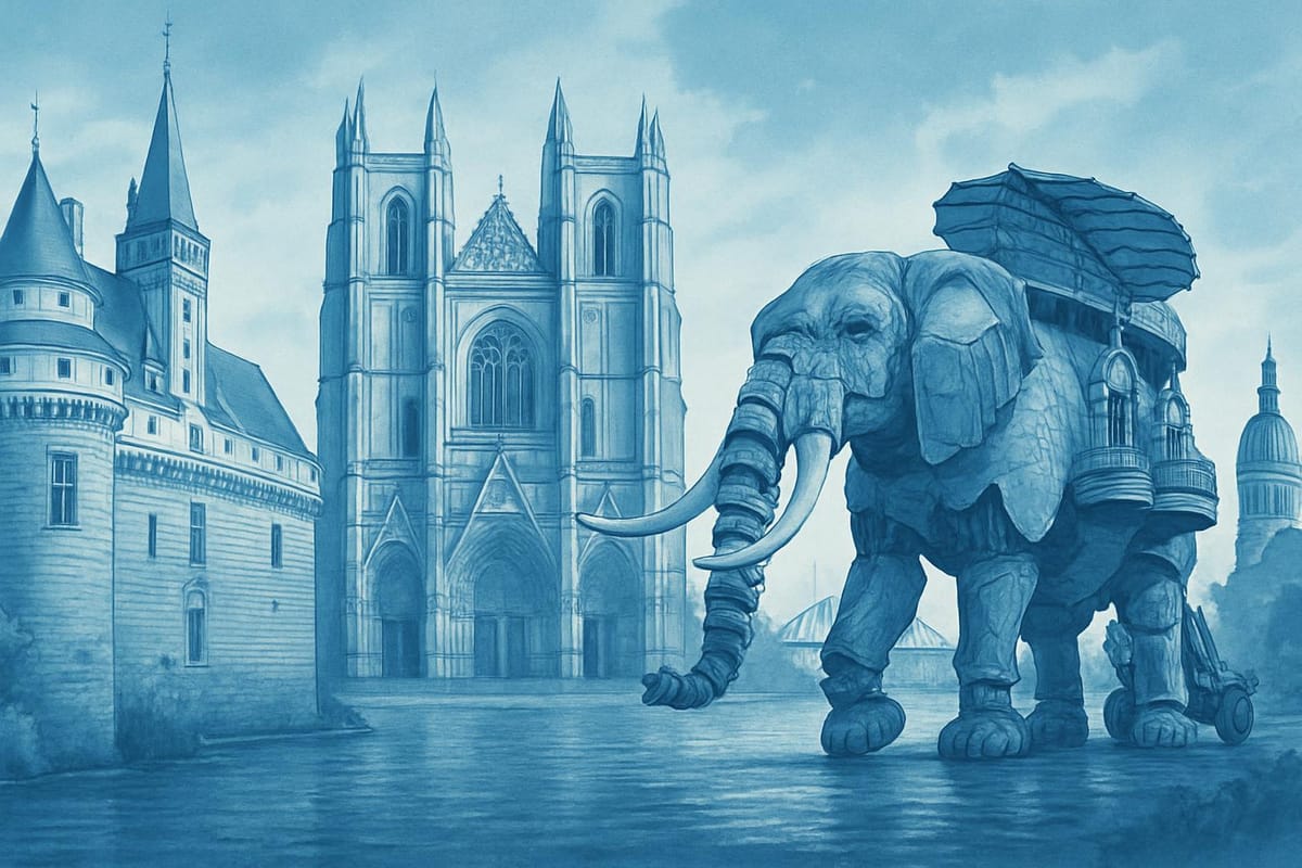 Must-see landmarks of Nantes, France.