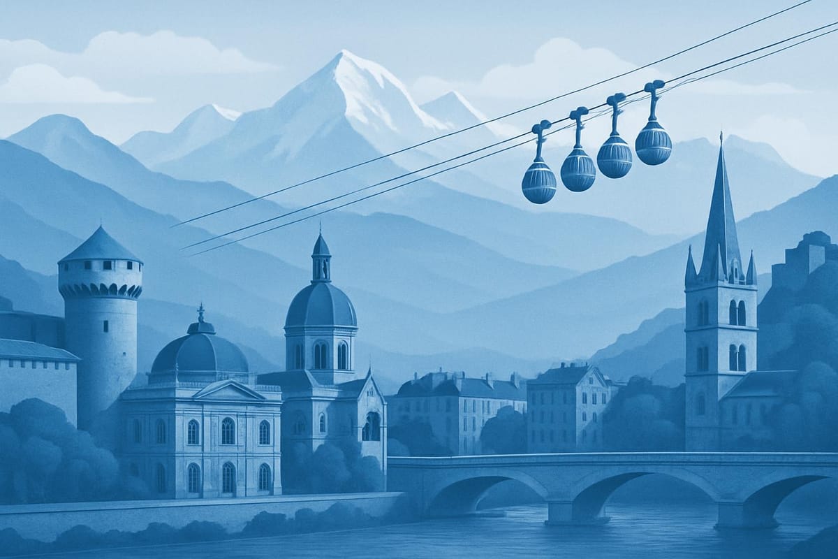 Must-see landmarks of Grenoble, France.