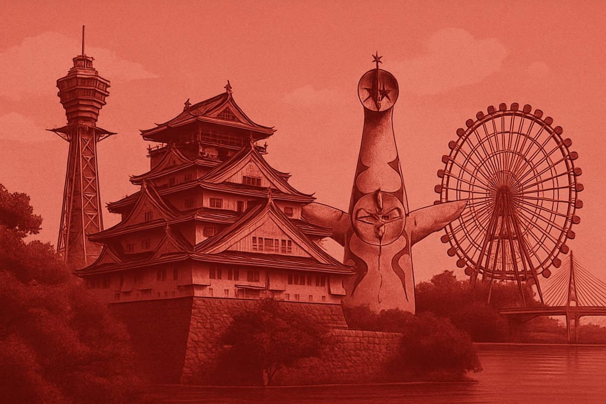 Must-see landmarks of Osaka, Japan.