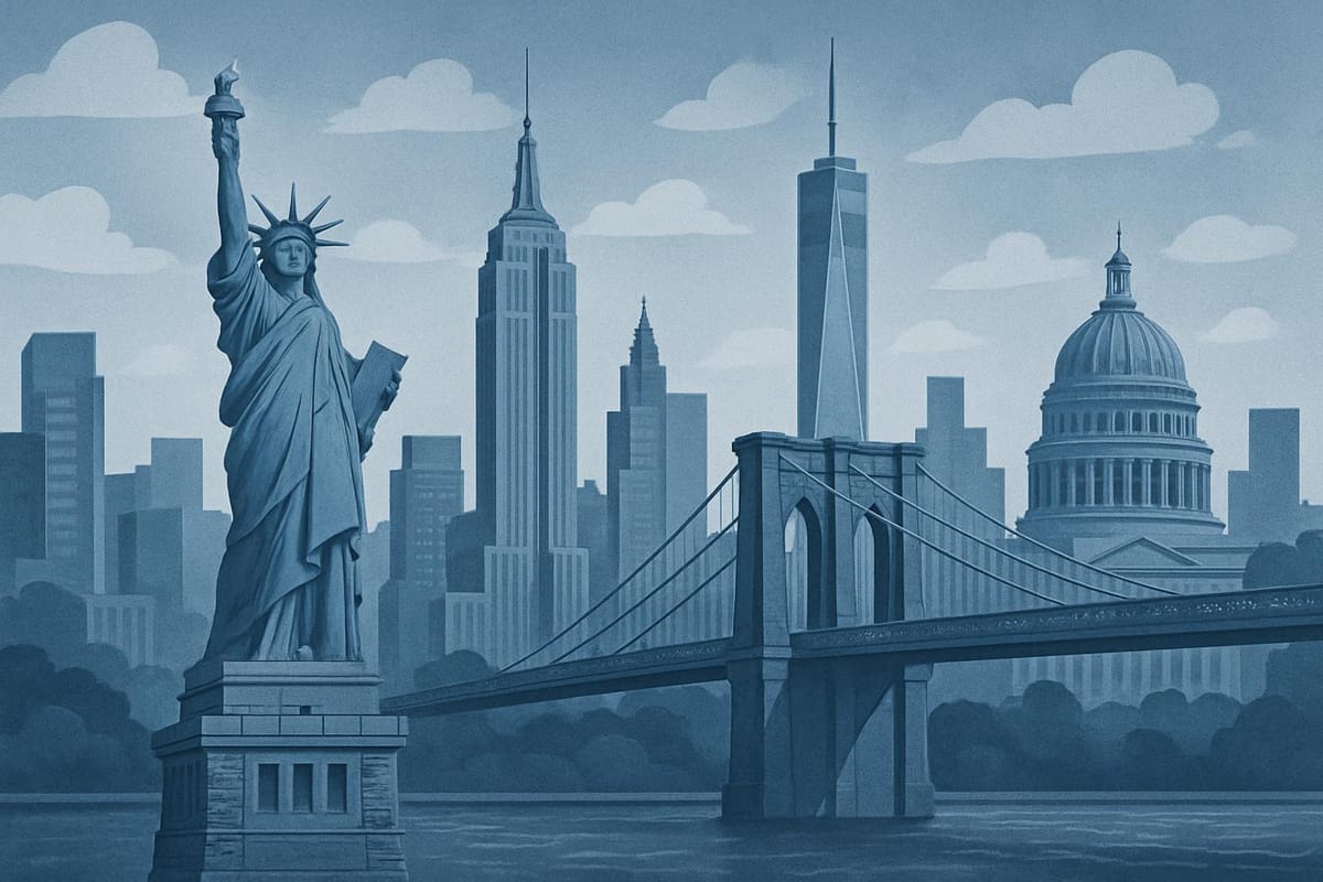 Must-see landmarks of New York City, USA.