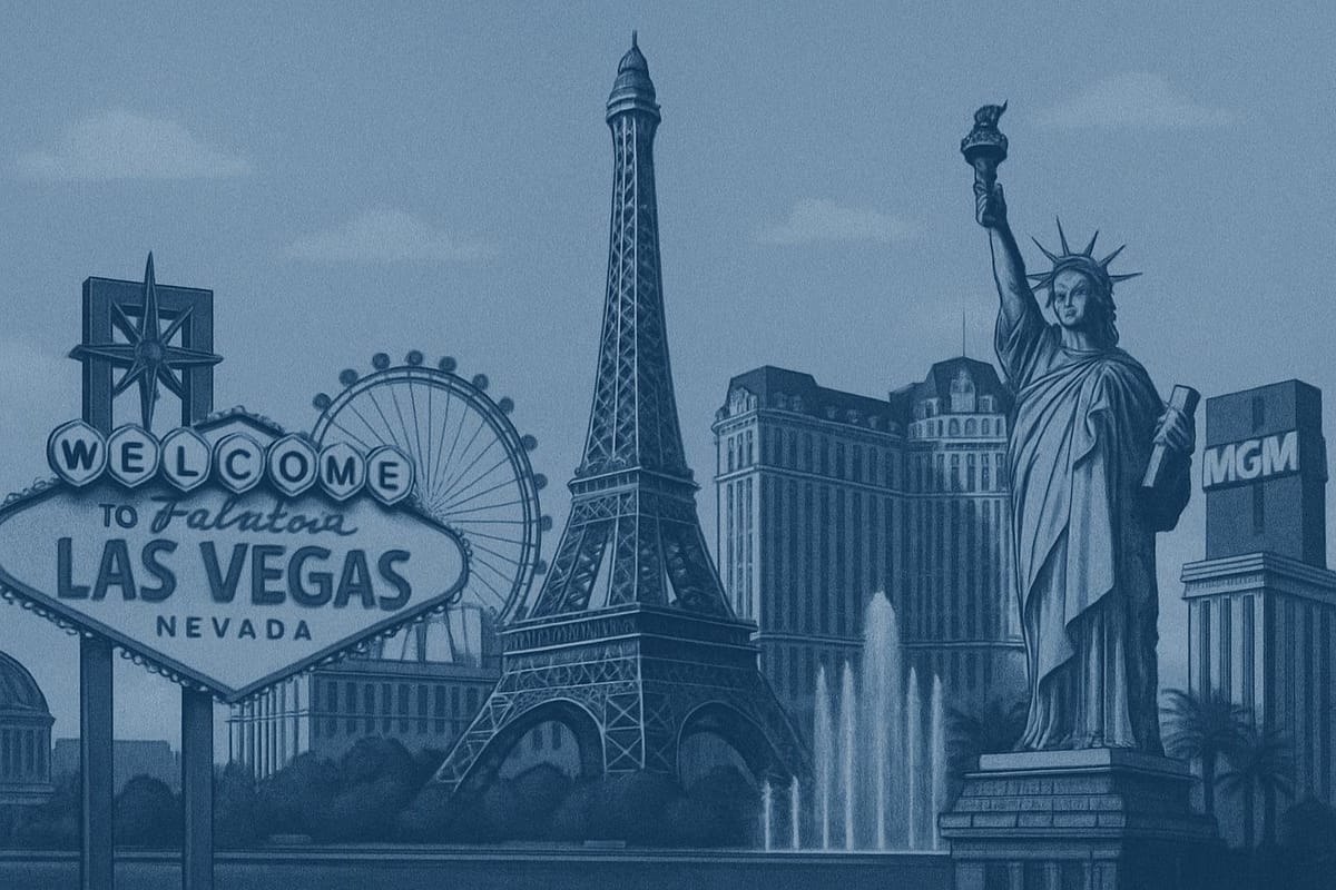 Must-see landmarks of Las Vegas, USA.