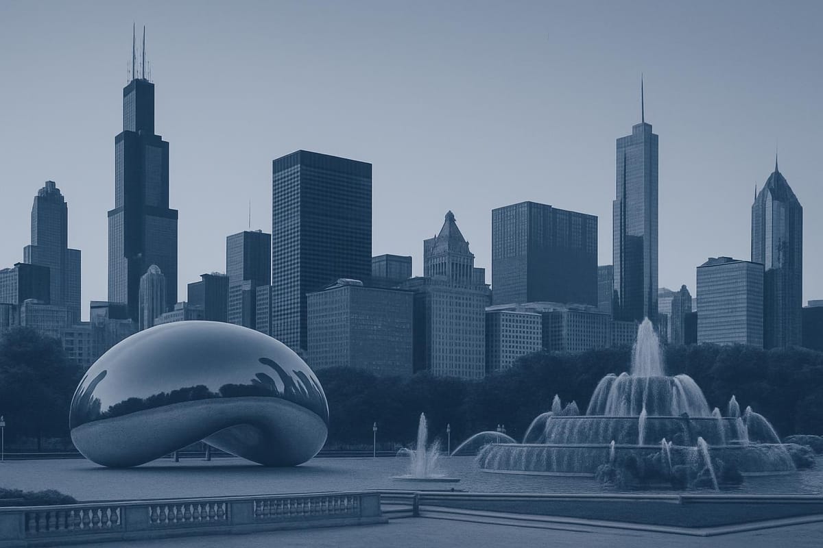 Must-see landmarks of Chicago, USA.