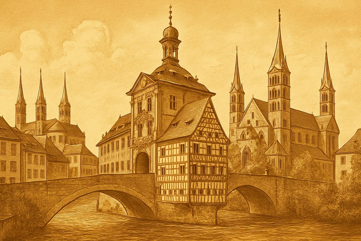 Must-see landmarks of Bamberg, Germany.