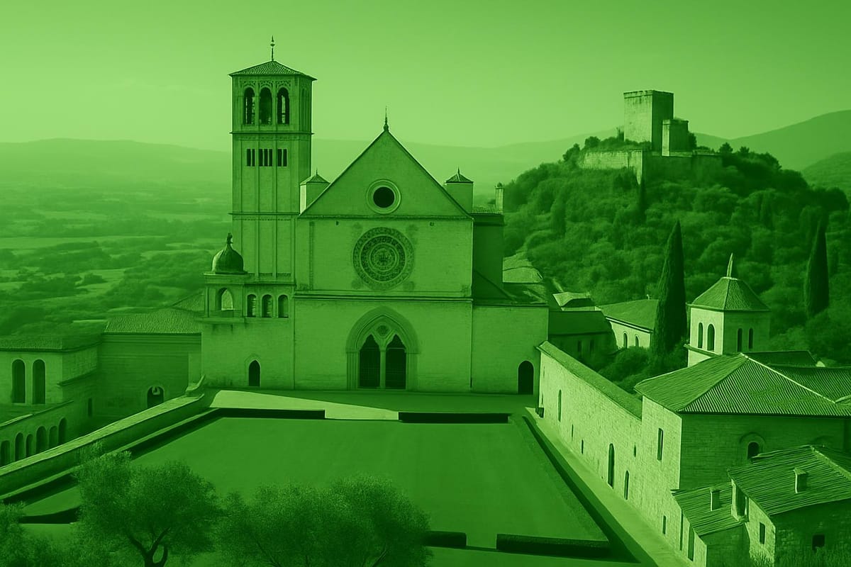 Must-see landmarks of Assisi, Italy.