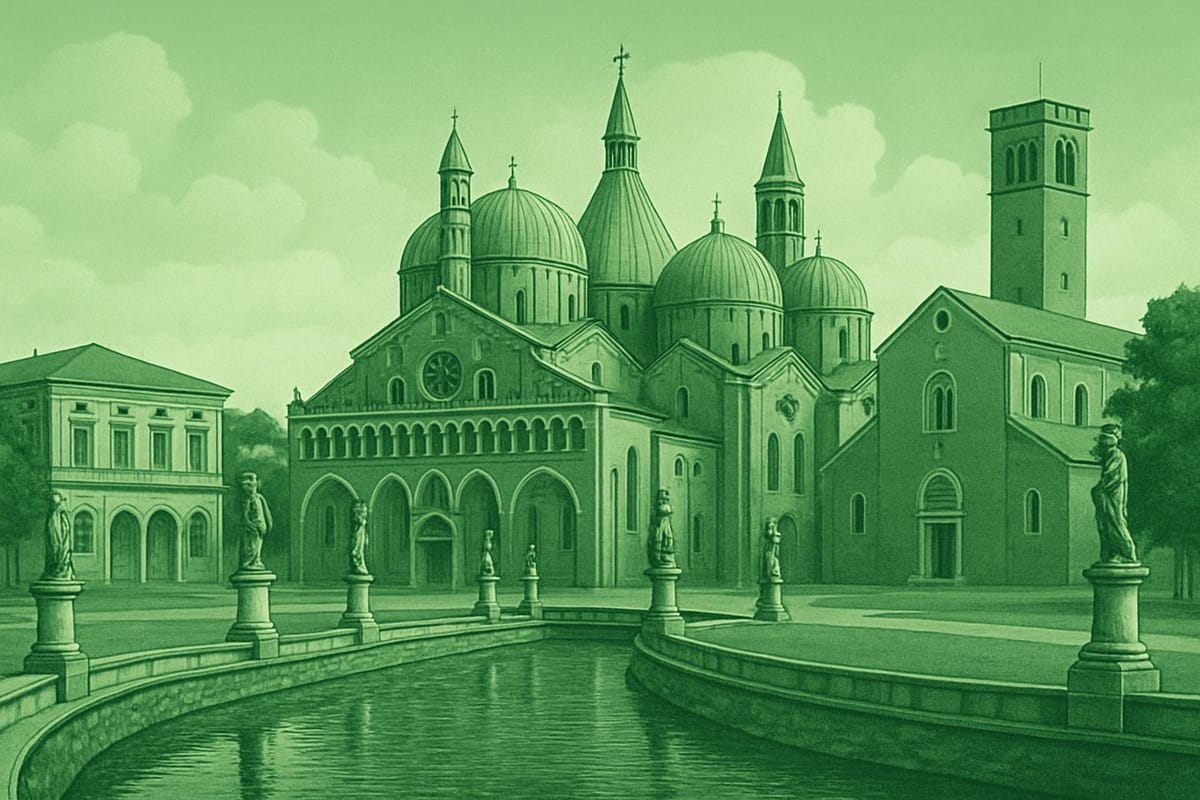 Must-see landmarks of Padua, Italy.