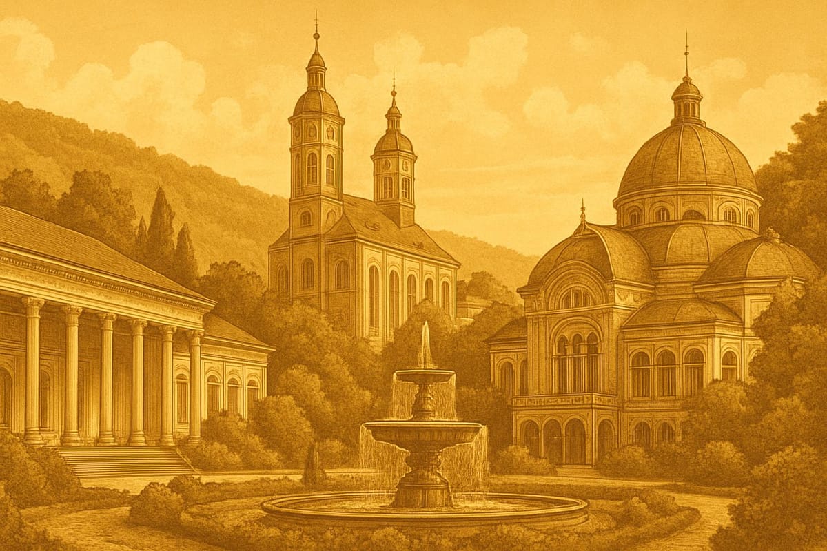 Must-see landmarks of Baden-Baden, Germany.