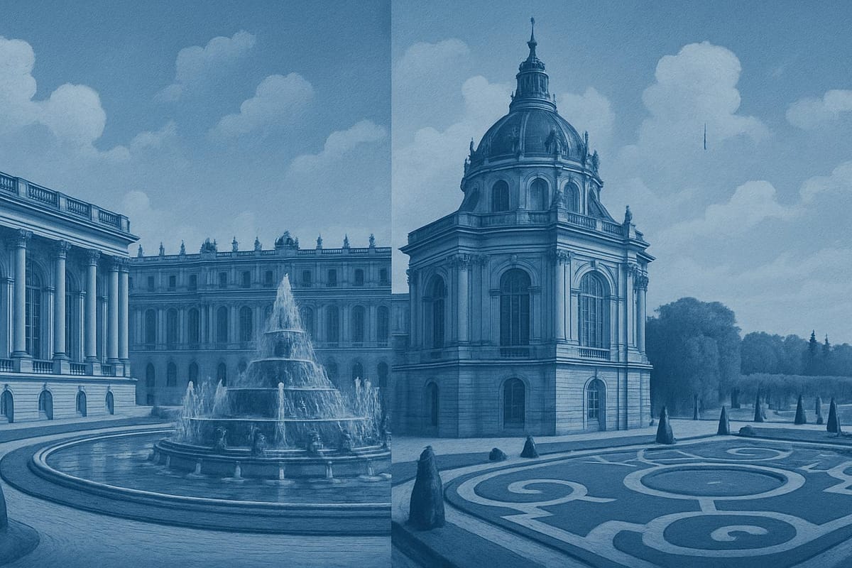 Must-see landmarks of Versailles, France.