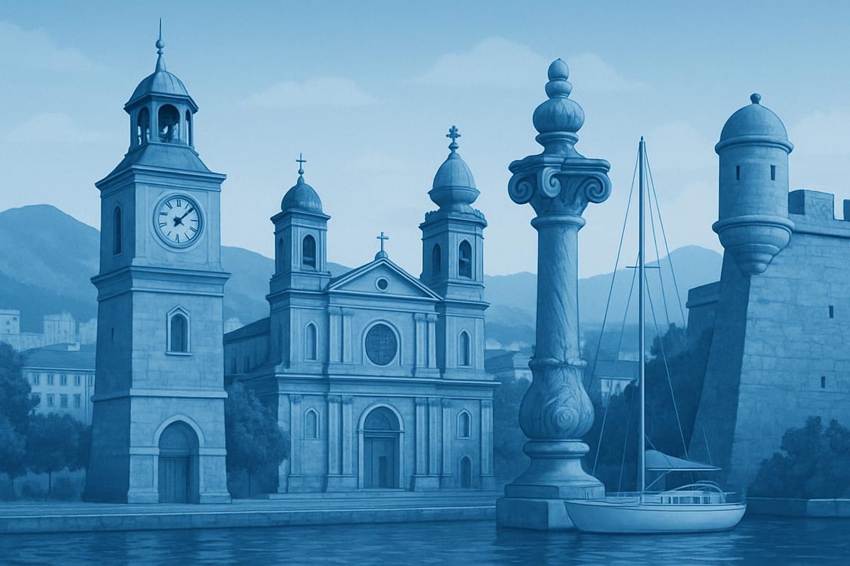 Must-see landmarks of Toulon, France.