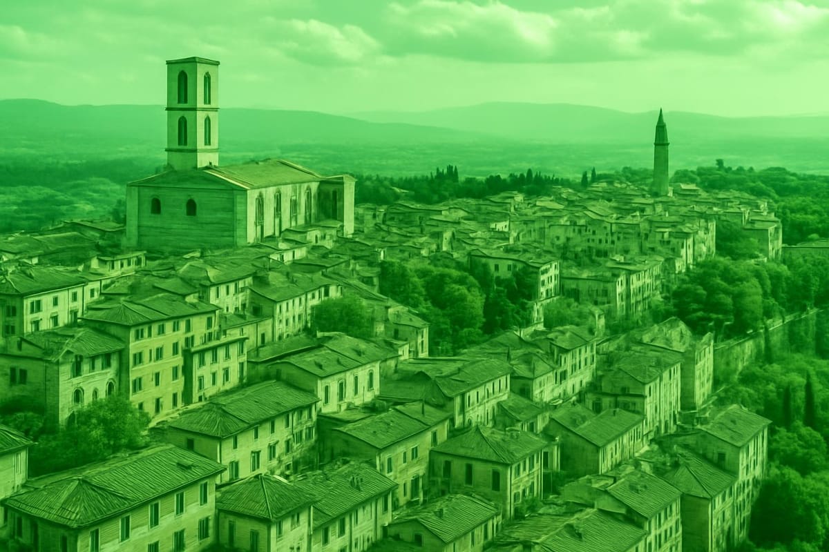 Must-see landmarks of Perugia, Italy.
