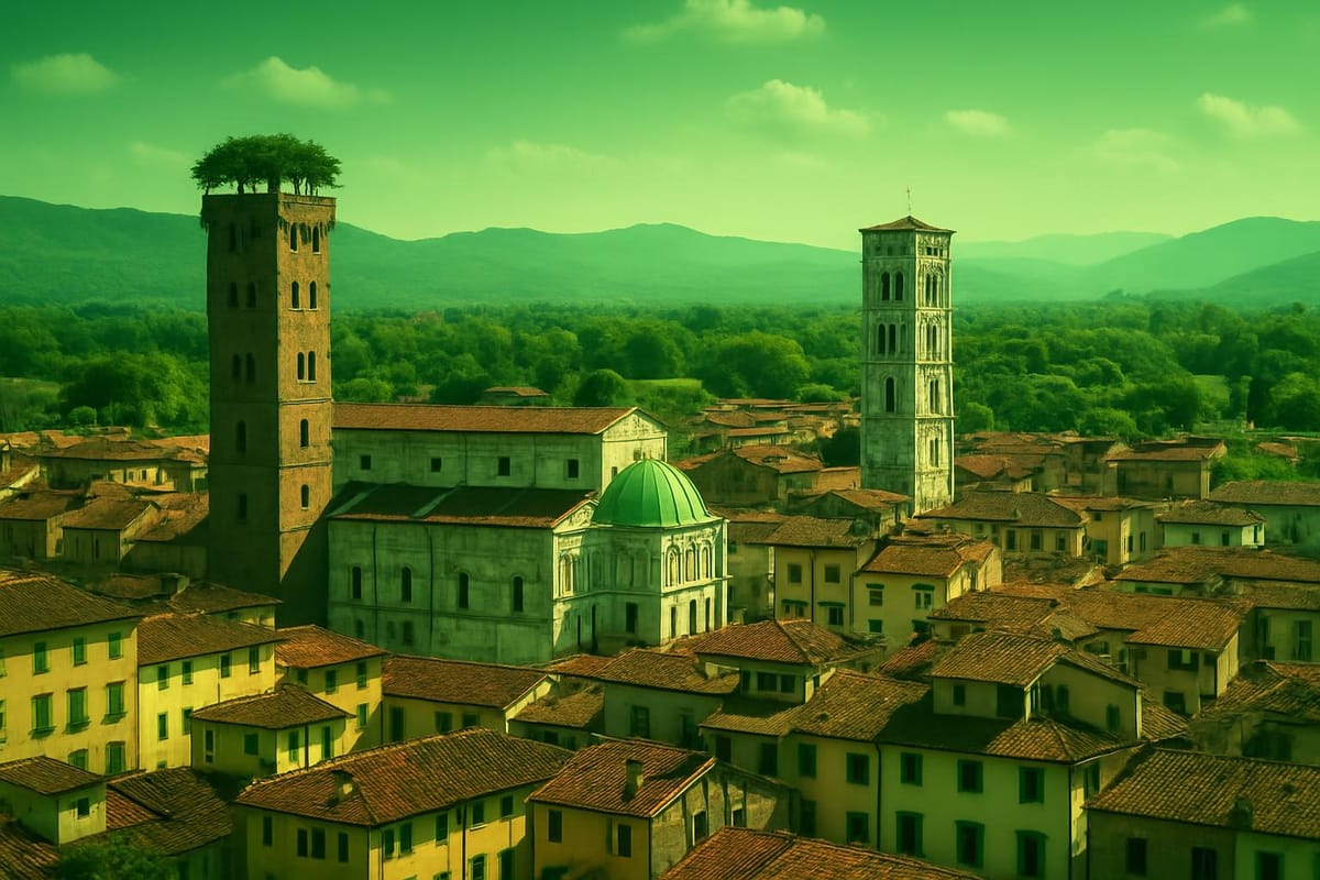 Must-see landmarks of Lucca, Italy.