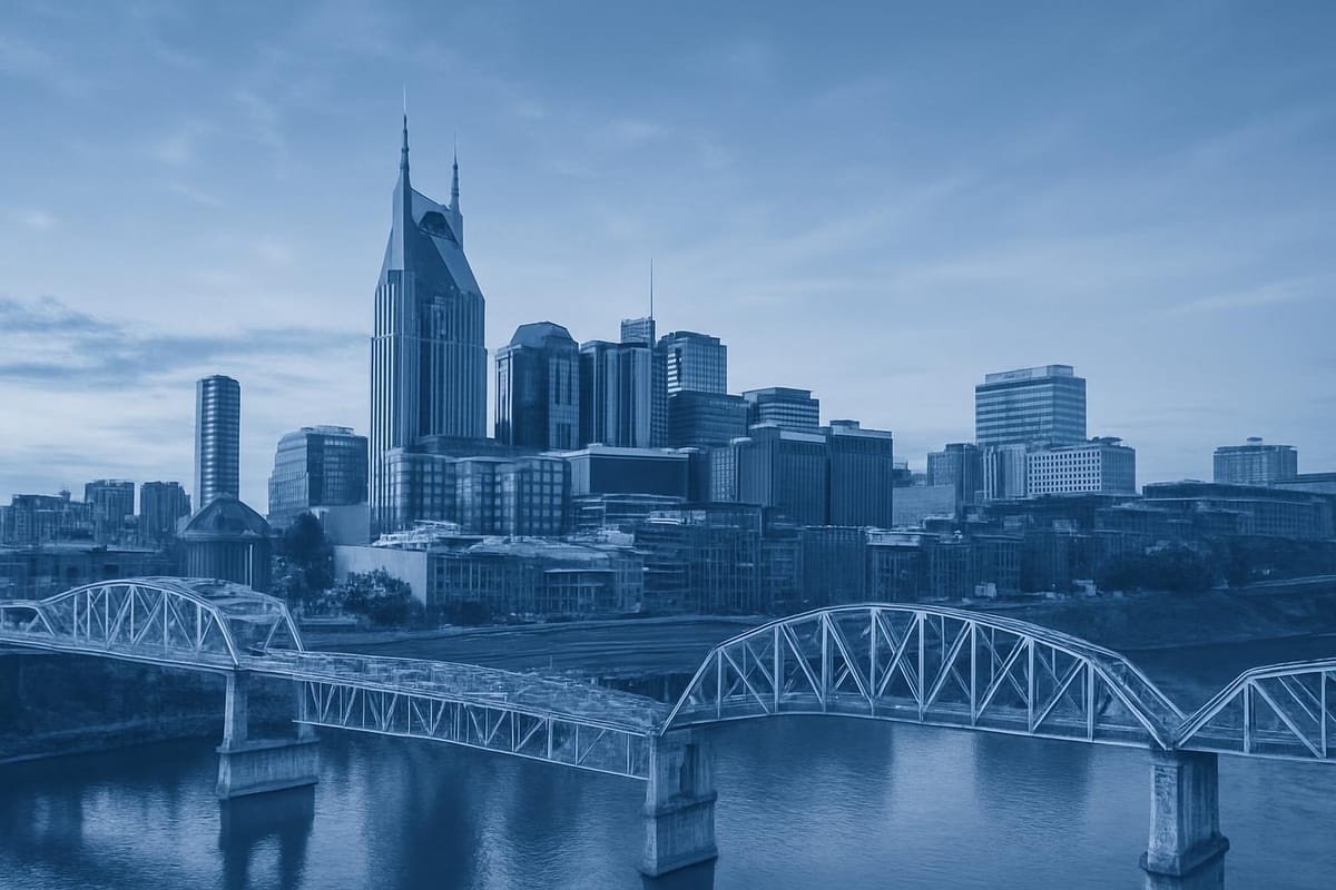 Must-see landmarks of Nashville, USA.