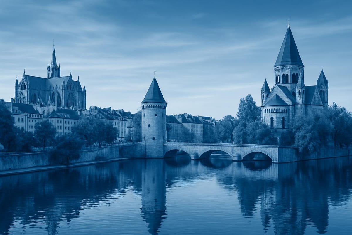 Must-see landmarks of Metz, France.