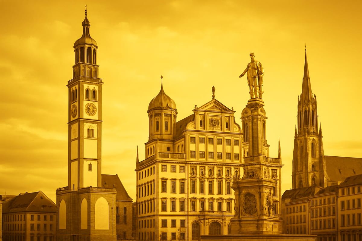 Must-see landmarks of Augsburg, Germany.