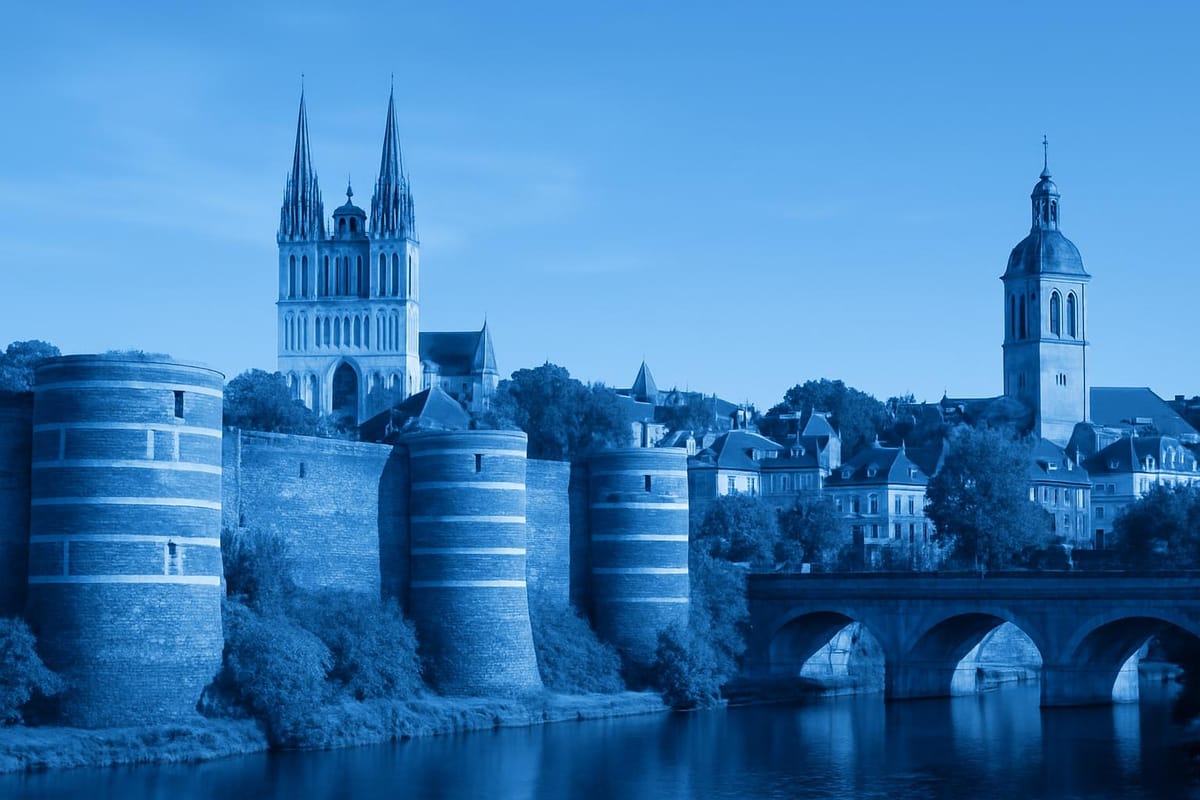 Must-see landmarks of Angers, France.