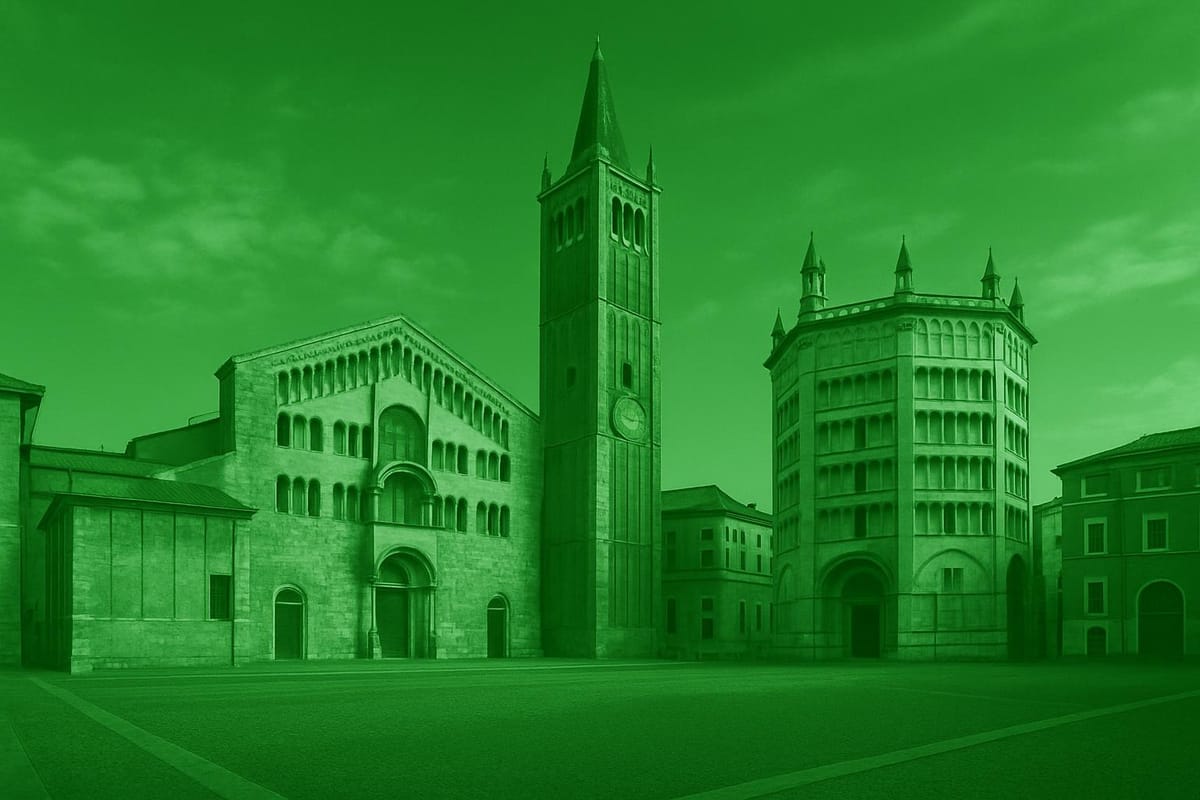Must-see landmarks of Parma, Italy.
