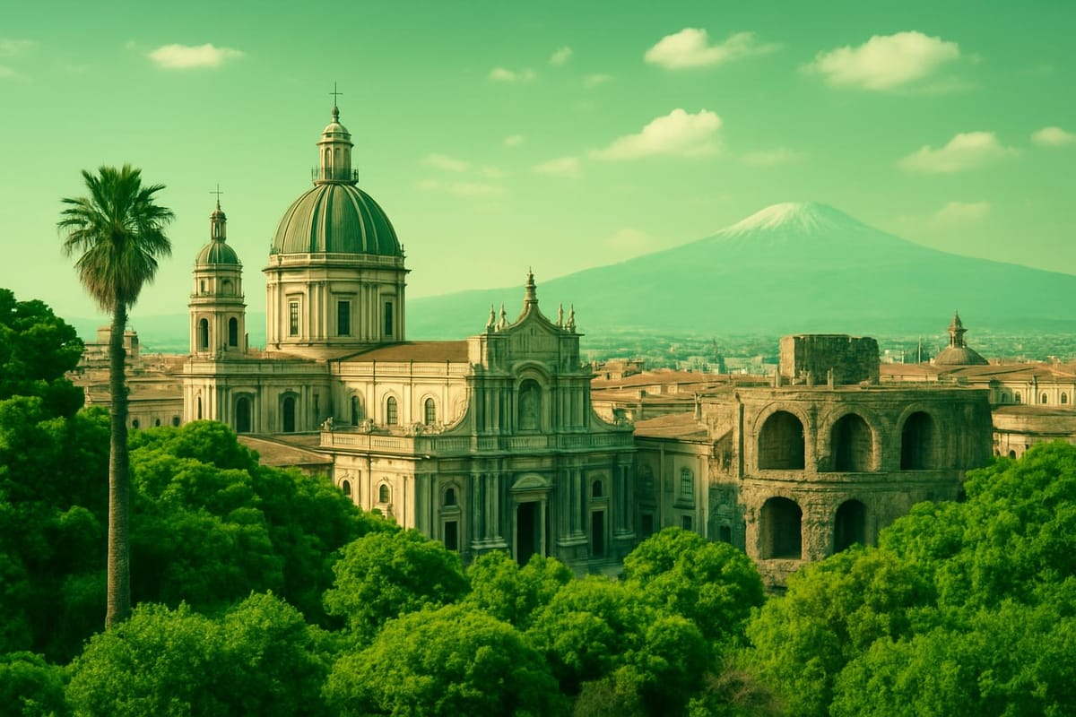 Must-see landmarks of Catania, Italy.