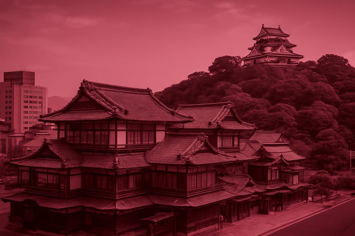 Must-see landmarks of Matsuyama, Japan.
