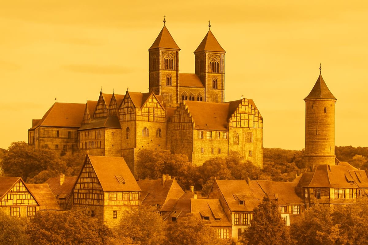 Must-see landmarks of Quedlinburg, Germany.