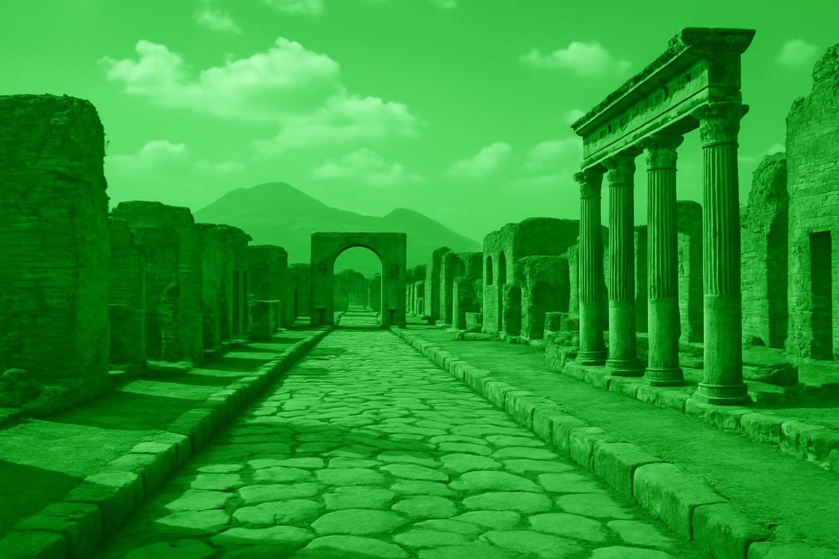 Must-see landmarks of Pompeii, Italy.