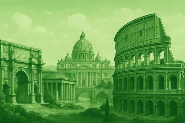 Must-see landmarks of Rome, Italy.