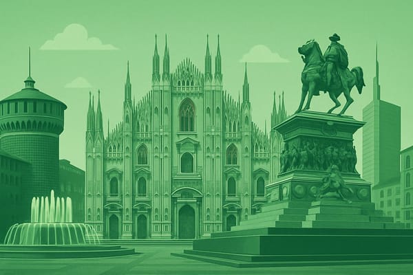 Must-see landmarks of Milan, Italy.