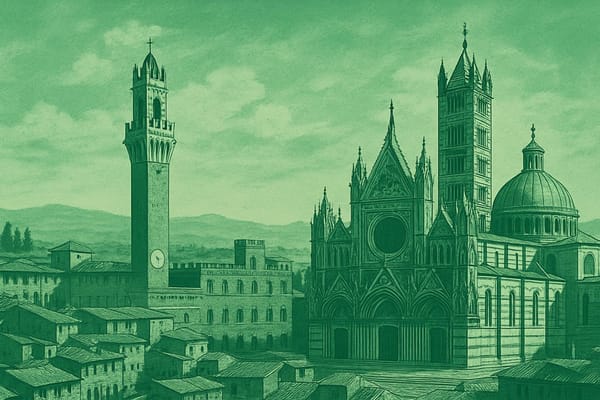 Must-see landmarks of Siena, Italy.