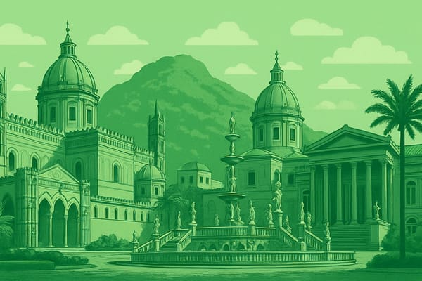 Must-see landmarks of Palermo, Italy.