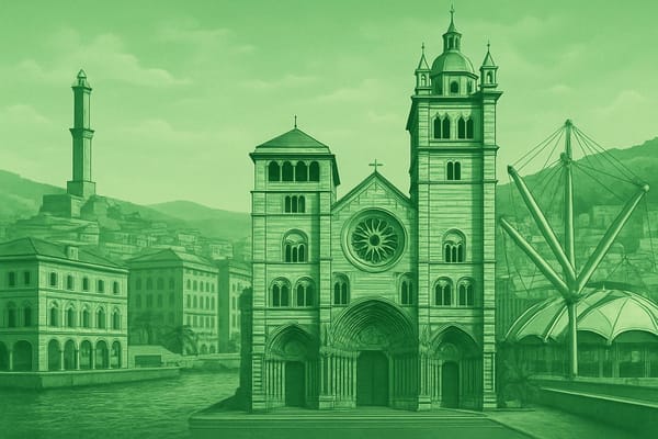 Must-see landmarks of Genoa, Italy.