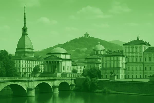 Must-see landmarks of Turin, Italy.