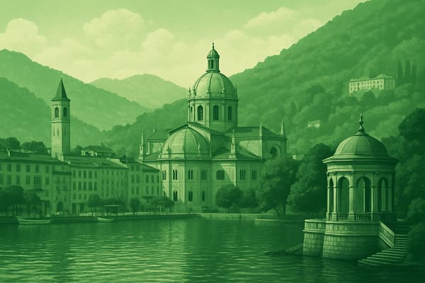 Must-see landmarks of Como, Italy.