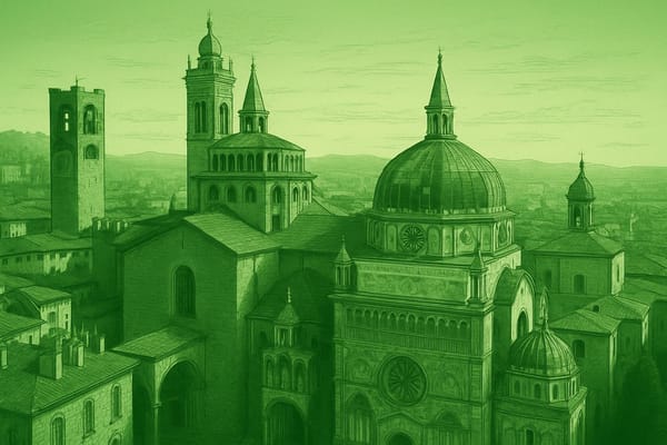 Must-see landmarks of Bergamo, Italy.
