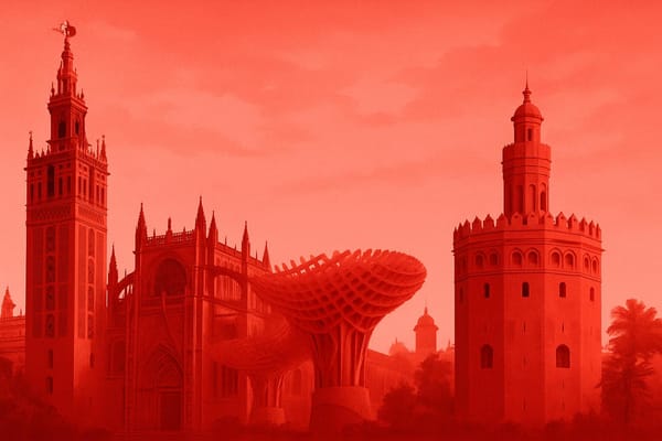 Must-see landmarks of Seville, Spain.