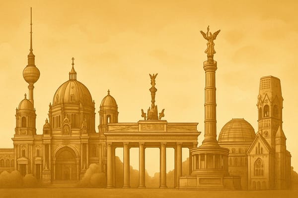 Must-see landmarks of Berlin, Germany.