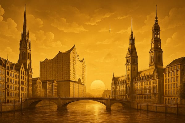 Must-see landmarks of Hamburg, Germany.