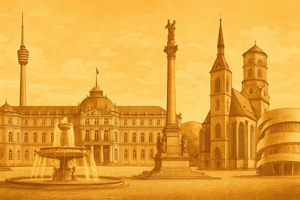 Must-see landmarks of Stuttgart, Germany.