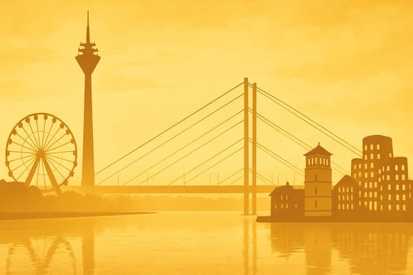 Must-see landmarks of Düsseldorf, Germany.