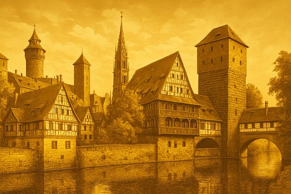 Must-see landmarks of Nuremberg, Germany.