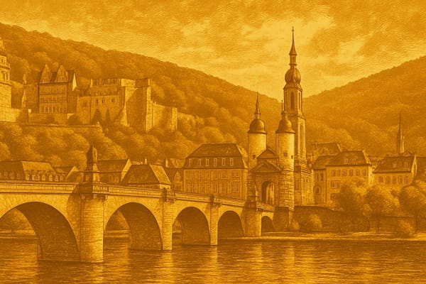 Must-see landmarks of Heidelberg, Germany.