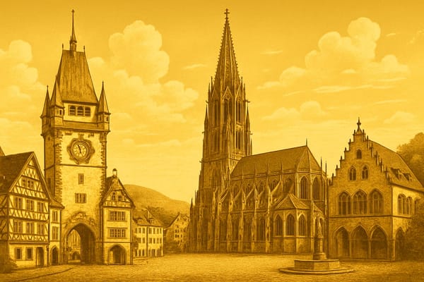 Must-see landmarks of Freiburg, Germany.