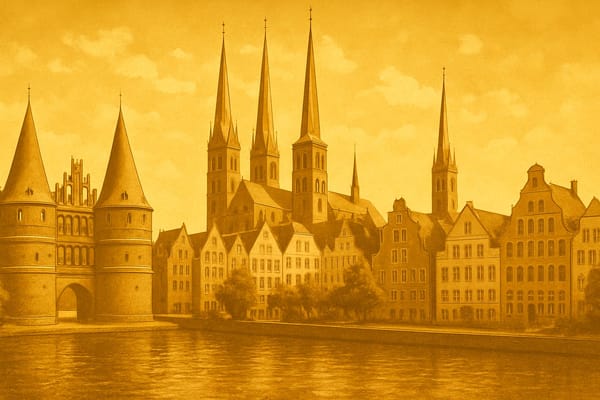 Must-see landmarks of Lübeck, Germany.