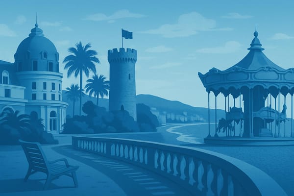 Must-see landmarks of Nice, France.